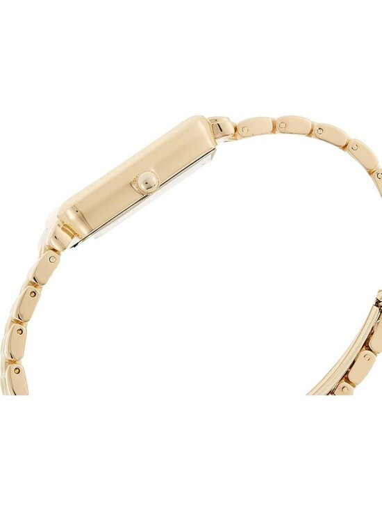 Anne Klein Womens Gold Analog Quartz Glitter Accented Rectangular Bracelet Watch main image 4